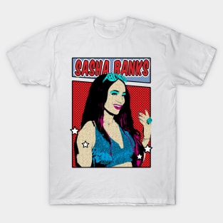 Sasha Banks Pop Art Comic Style T-Shirt